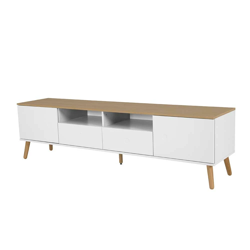 192 Cm Breites TV Lowboard Im Skandi Stil - Vudian 3 192 Cm Breites TV Lowboard Im Skandi Stil - Vudian