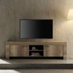 2-türiger Unterschrank Für Fernseher - Crimera -Lana Sales 2 tueriger unterschrank fuer fernseher mit geraetefaechern in wildeiche crimera 01