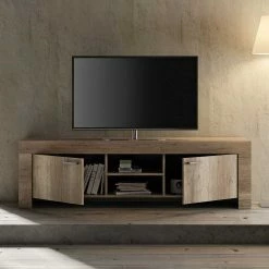 2-türiger Unterschrank Für Fernseher - Crimera -Lana Sales 2 tueriger unterschrank fuer fernseher mit geraetefaechern in wildeiche crimera 02