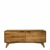 2-türiges TV Lowboard Aus Holz Wildeiche - Eavy I -Lana Sales 2 tueriges tv lowboard aus holz wildeiche massiv 120x48x40 eavy i f