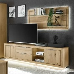 200cm Breites TV Lowboard In Wildeiche Bianco - Vegrilo -Lana Sales 200cm breites tv lowboard in wildeiche bianco mit metallgriffen vegrilo 05