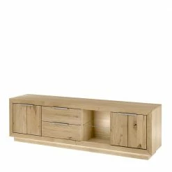 200cm Breites TV Lowboard In Wildeiche Bianco - Vegrilo