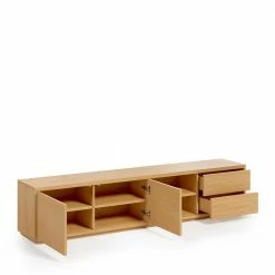 200x44x36 TV Board In Eiche Furnier - Elastian -Lana Sales 200x44x36 tv board in eiche furnier geradliniges design elastian 02