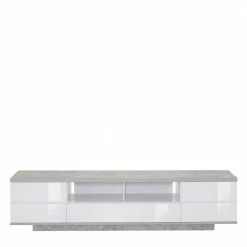 200x46x40 Design Lowboard In Weiß Hochglanz - Labienna -Lana Sales 200x46x40 design lowboard in weiss hochglanz beton dekor labienna 04