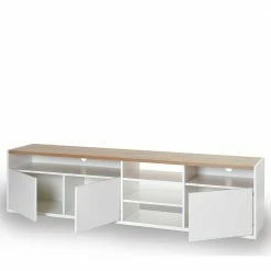 200x51x40 TV Unterschrank Zweifarbig - Saluds -Lana Sales 200x51x40 tv unterschrank zweifarbig in weiss wildeiche dekor saluds 02