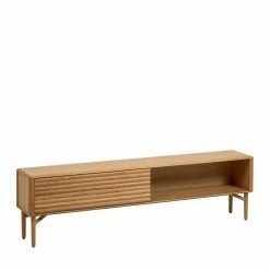 200x57x35 TV Unterschrank Mit Schiebetüren - Salravia -Lana Sales 200x57x35 tv unterschrank mit schiebetueren in eiche scandi chic salravia 03