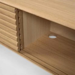 200x57x35 TV Unterschrank Mit Schiebetüren - Salravia -Lana Sales 200x57x35 tv unterschrank mit schiebetueren in eiche scandi chic salravia 05
