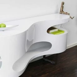 200x60x50 Designer Sideboard Mit Vier Fächern - Scarula -Lana Sales 200x60x50 designer sideboard mit vier faechern in weiss hochglanz edelstahl scarula 03