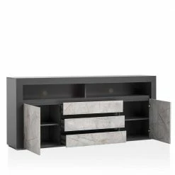 200x85x38 Design Sideboard In Marmoroptik Grau - Carsuva -Lana Sales 200x85x38 design sideboard in marmoroptik grau und anthrazit carsuva 04