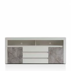 200x85x38 Sideboard Mit Zwei Offenen Fächern - Volicra -Lana Sales 200x85x38 sideboard mit zwei offenen faechern drei schubladen zwei tueren volicra 02