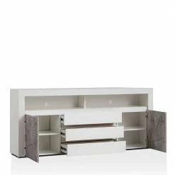 200x85x38 Sideboard Mit Zwei Offenen Fächern - Volicra -Lana Sales 200x85x38 sideboard mit zwei offenen faechern drei schubladen zwei tueren volicra 03