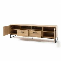 201cm Breites Lowboard Für TV In Wildeiche - Truvisas -Lana Sales 201cm breites lowboard fuer tv in wildeiche dekor metall buegelgestell truvisas 02