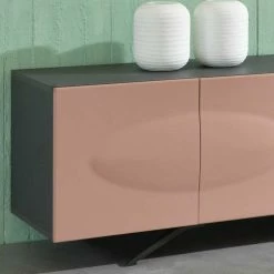 201cm Langes Sideboard In Altrosa & Anthrazit - Taranta -Lana Sales 201cm langes sideboard in altrosa anthrazit mit drehtueren taranta 02