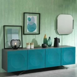 201cm Langes Türen-Sideboard In Petrol & Anthrazit - Tevez -Lana Sales 201cm langes tueren sideboard in petrol anthrazit modernes design tevez 01