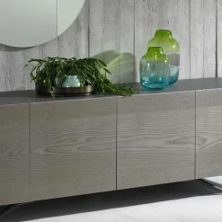 201x62x47 Design Sideboard In Esche Grey Wash - Mariong -Lana Sales 201x62x47 design sideboard in esche grey wash anthrazit mit vier tueren mariong 04