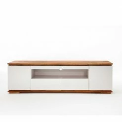 202x54x40 TV Unterschrank In Weiß & Asteiche - Vangels -Lana Sales 202x54x40 tv unterschrank in weiss asteiche mit viel stauraum vangels 05