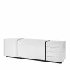 212 Cm Breites Sideboard In Weiß Mit Schwarz - Laucata 1 212 Cm Breites Sideboard In Weiß Mit Schwarz - Laucata -Lana Sales 212 cm breites sideboard in weiss mit schwarz modernes design laucata f