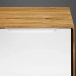 220 Cm Langes TV Lowboard In Wildeiche Mit Weiß - Diesta I -Lana Sales 220 cm langes tv lowboard in wildeiche mit weiss aus massivholz mit mdf diesta i 04