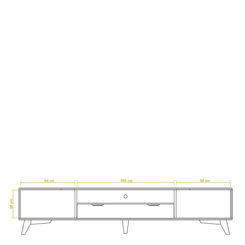 220cm Breites Lowboard Für TV Aus Kernbuche - Junola 5 220cm Breites Lowboard Für TV Aus Kernbuche - Junola – Bild 3