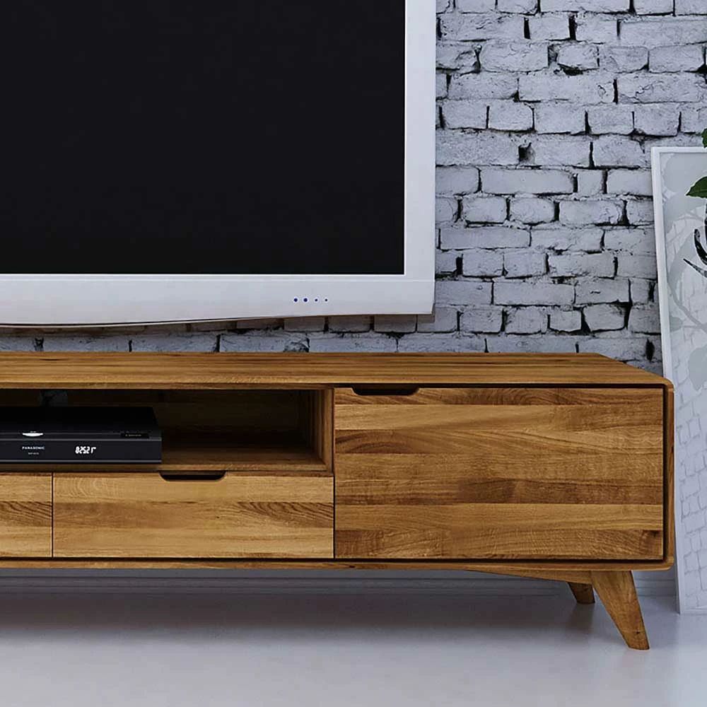 220x48x40 Massivholz TV Board In Natur Geölt - Eavy 6 220x48x40 Massivholz TV Board In Natur Geölt - Eavy – Bild 4