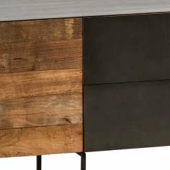 221x55x45 TV Element Im Industrial Style - Hariesca -Lana Sales 221x55x45 tv element im industrial style aus teak holz stahl hariesca 03