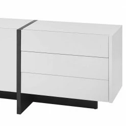 252x60x45 Wohnzimmer Lowboard In Weiß - Laucata -Lana Sales 252x60x45 wohnzimmer lowboard in weiss mit schwarz laucata 04