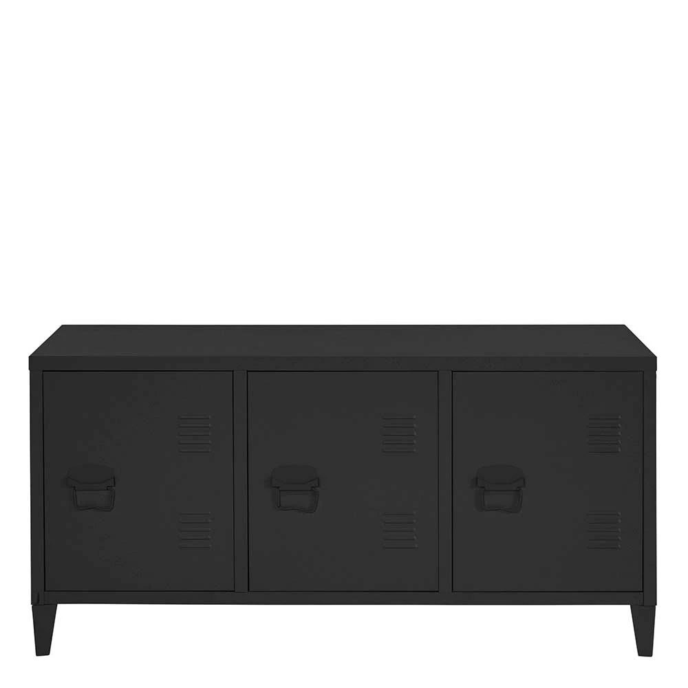 3-türiger Schrank Aus Metall In Schwarz - Trio 4 3-türiger Schrank Aus Metall In Schwarz - Trio – Bild 2