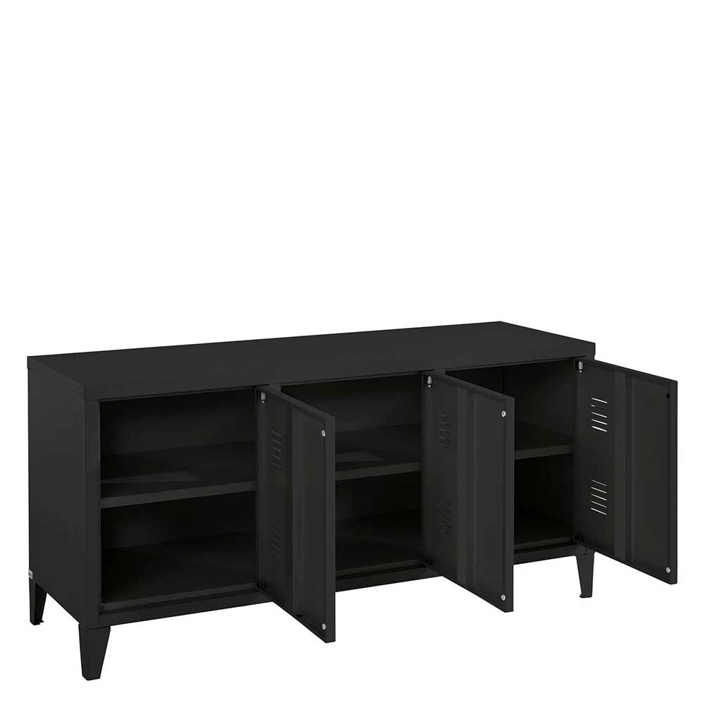 3-türiger Schrank Aus Metall In Schwarz - Trio 5 3-türiger Schrank Aus Metall In Schwarz - Trio – Bild 3
