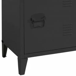 3-türiger Schrank Aus Metall In Schwarz - Trio 11 3-türiger Schrank Aus Metall In Schwarz - Trio -Lana Sales 3 tueriger schrank aus metall in schwarz 120x58x40 cm trio 03