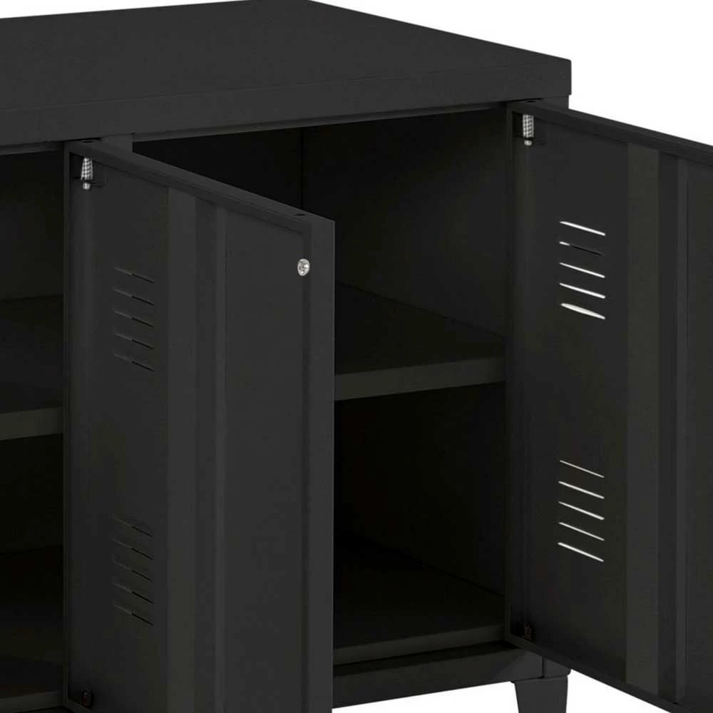 3-türiger Schrank Aus Metall In Schwarz - Trio 8 3-türiger Schrank Aus Metall In Schwarz - Trio – Bild 6