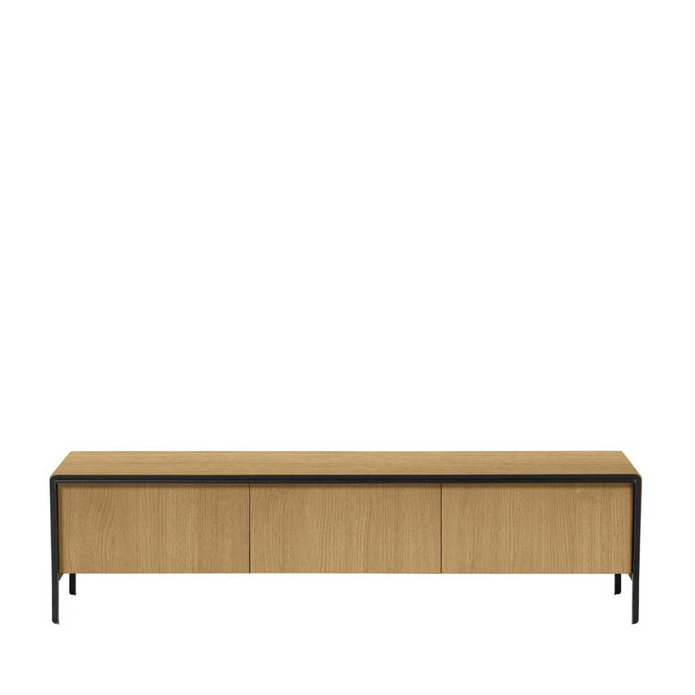 3-türiges Lowboard In Eiche Furnier - Yelina 4 3-türiges Lowboard In Eiche Furnier - Yelina – Bild 2