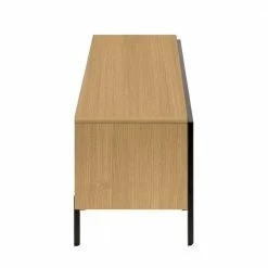 3-türiges Lowboard In Eiche Furnier - Yelina 10 3-türiges Lowboard In Eiche Furnier - Yelina -Lana Sales 3 tueriges lowboard in eiche furnier und schwarz metallgestell yelina 02