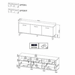 3-türiges TV Lowboard In Wildeiche Holzdekor - Paniera -Lana Sales 3 tueriges tv lowboard in wildeiche holzdekor und schwarz paniera 05