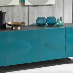 4 Türen Sideboard In Petrol & Anthrazit - Giordana -Lana Sales 4 tueren sideboard in petrol anthrazit modern hochqualitativ giordana 04