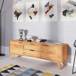 40cm Hohes Lowboard In Kernbuche - Junola -Lana Sales 40cm hohes lowboard in kernbuche massivholz geoelt junola 02