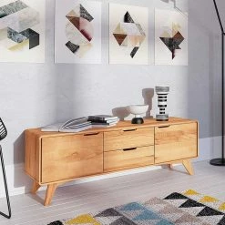 40cm Hohes Lowboard In Kernbuche - Junola -Lana Sales 40cm hohes lowboard in kernbuche massivholz geoelt junola 03