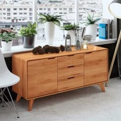 63cm Hohes Sideboard Mit 134cm Länge - Junola -Lana Sales 63cm hohes sideboard mit 134cm laenge aus geoelter kernbuche massiv junola 02