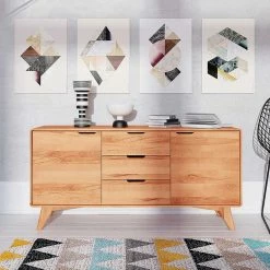63cm Hohes Sideboard Mit 134cm Länge - Junola -Lana Sales 63cm hohes sideboard mit 134cm laenge aus geoelter kernbuche massiv junola 03