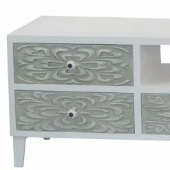 85x46x39 TV Board In Weiß & Grün - Contos -Lana Sales 85x46x39 tv board in weiss gruen mit floralem muster contos 02