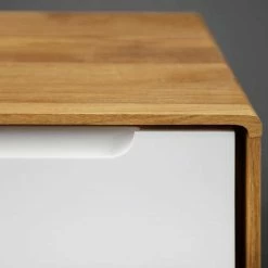 90x33x40 TV Unterschrank In Wildeiche Mit Weiß - Diesta -Lana Sales 90x33x40 tv unterschrank in wildeiche mit weiss aus massivholz mdf diesta 04