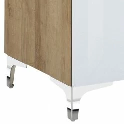 90x46x46 Lowboard Mit Klappe In Weiß Glas - Drinul -Lana Sales 90x46x46 lowboard mit klappe in weiss glas eiche dekor chrom drinul 02