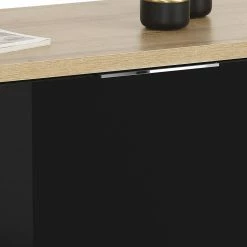 90x46x46 Niedrige Kommode Mit Klappe - Saspan 9 90x46x46 Niedrige Kommode Mit Klappe - Saspan -Lana Sales 90x46x46 niedrige kommode mit klappe in schwarz glas eiche dekor saspan 03