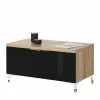 90x46x46 Niedrige Kommode Mit Klappe - Saspan -Lana Sales 90x46x46 niedrige kommode mit klappe in schwarz glas eiche dekor saspan f