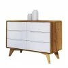 90x63x40 Design Kommode Mit Sechs Schubladen - Diesta -Lana Sales 90x63x40 design kommode mit sechs schubladen in weiss wildeiche diesta f