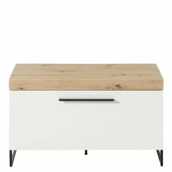 96x55x44 TV Board Mit Klappe Modern - Cicek -Lana Sales 96x55x44 tv board mit klappe modern in weiss wildeiche holzdekor cicek 01