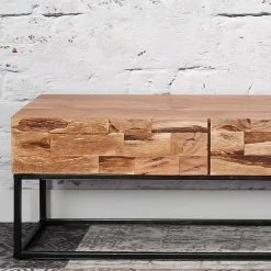 Akazie TV Unterschrank Mit 3 Schubladen - Lutos -Lana Sales akazie tv unterschrank mit 3 schubladen 180x46x40 cm lutos 02