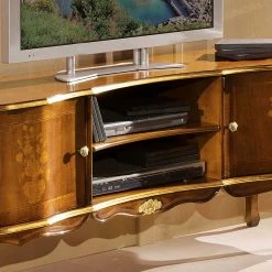 Barock TV Lowboard Mit Blattgold Venerdina In Nussbaumfarben -Lana Sales barock tv lowboard mit blattgold in nussbaumfarben venerdina 04