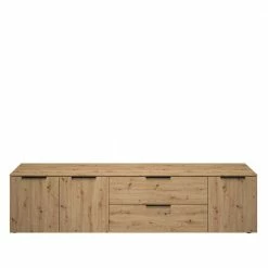 Bodentiefes TV Board 225x55x40 Cm - Vunsci 10 Bodentiefes TV Board 225x55x40 Cm - Vunsci -Lana Sales bodentiefes tv board 225x55x40 cm in asteiche optik mit metallgriffen vunsci 02