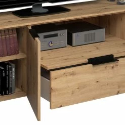 Bodentiefes TV Board 225x55x40 Cm - Vunsci 13 Bodentiefes TV Board 225x55x40 Cm - Vunsci -Lana Sales bodentiefes tv board 225x55x40 cm in asteiche optik mit metallgriffen vunsci 05