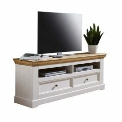 Breites TV-Lowboard Elvelina Aus Kiefer Massivholz